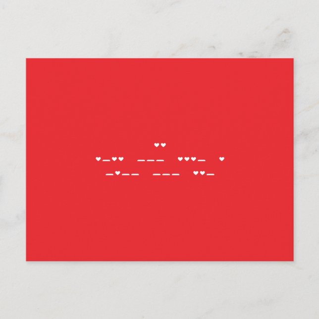 Carte Postale Je t'aime Morse Code (Devant)