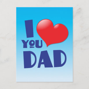 Carte Postale Je t'aime PAPA ! avec le coeur