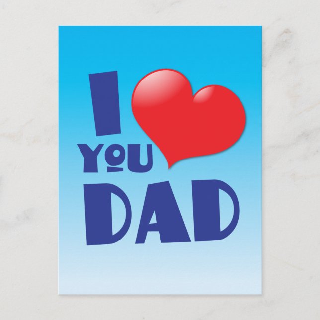 Carte Postale Je t'aime PAPA ! avec le coeur (Devant)
