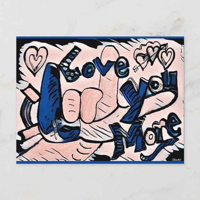 Carte Postale Je T'Aime Plus Contemporain (Devant)