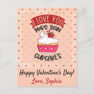 Carte Postale Je T'Aime Plus Que Des Cupcakes