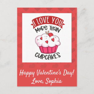 Carte Postale Je T'Aime Plus Que Des Cupcakes