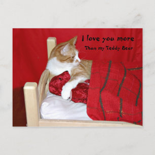Carte Postale Je t'aime plus que mon ours en peluche