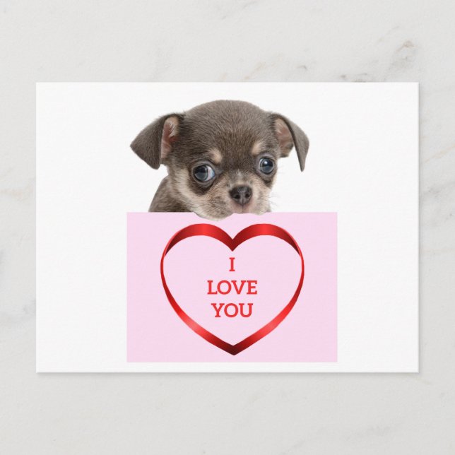 Carte Postale Je T'Aime Puppy Card (Devant)