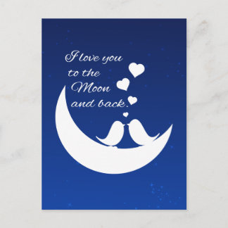Carte Postale Je t'aime sur la Lune et de retour