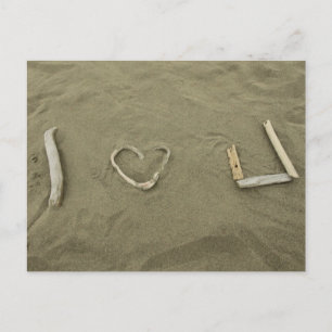 Carte Postale Je t'aime sur la plage