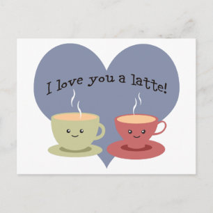 Carte Postale Je t'aime un latte !