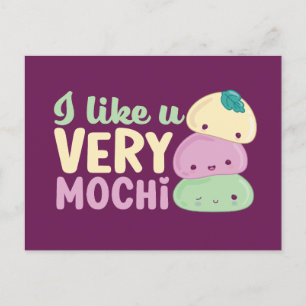 Carte Postale Je t'aime Very Mochi Kawaii Funny Valentine's Day
