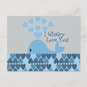 Carte Postale Je T'Aime Whaley ! Bleu