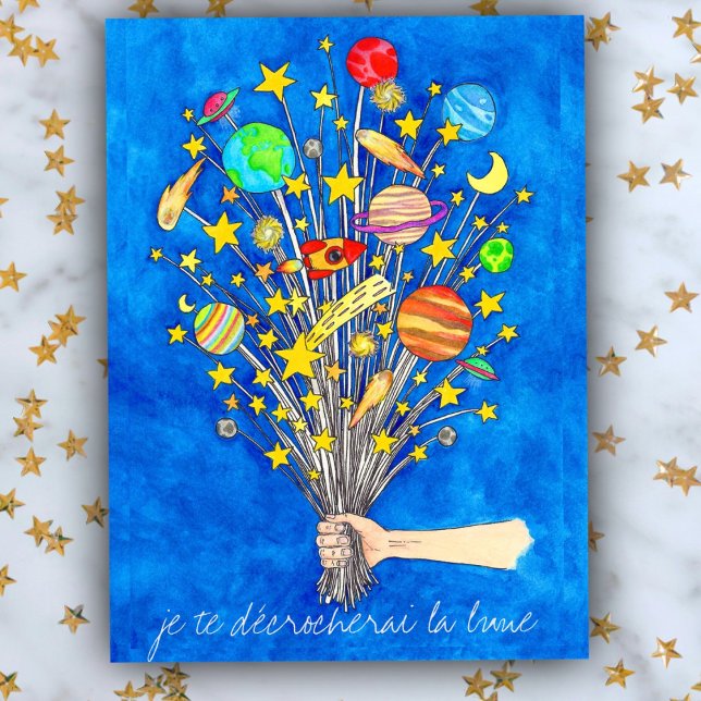 Carte postale "Je te décrocherai la lune" de Nicol (Créateur téléchargé)