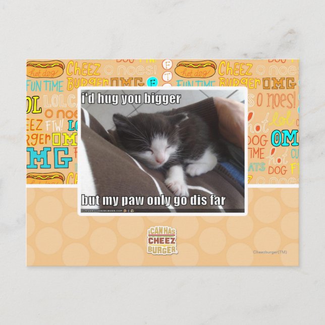 Carte Postale Je te serrerais plus gros. (Devant)