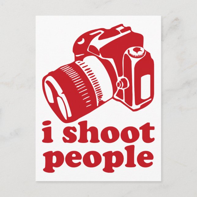 Carte Postale Je tire sur les gens - Rouge (Devant)