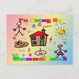 Carte Postale Je vais à l'école maternelle