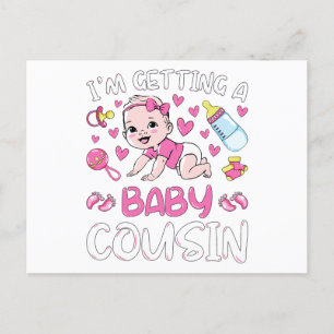 Carte Postale Je vais avoir une cousine Révélation du sexe de bé