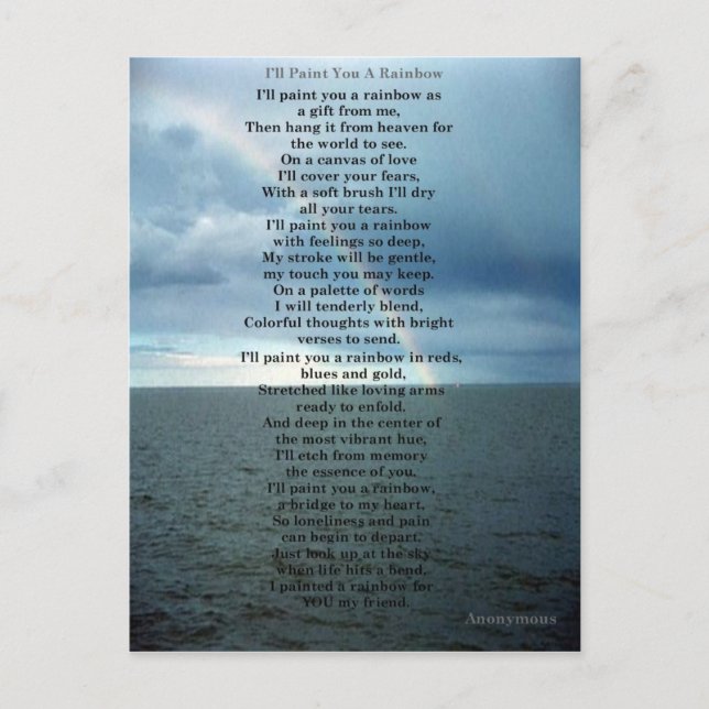 Carte Postale Je vais te peindre un arc-en-ciel (Devant)
