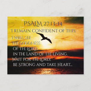 Carte Postale Je verrai la bonté du Seigneur Psaume 27:13-14