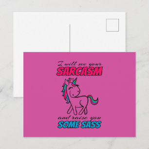 Carte Postale Je verrai votre sarcasme et je vous donnerai un pe