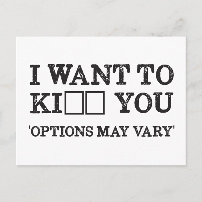 CARTE POSTALE JE VEUX QUE KI_ _ VOUS (Devant)