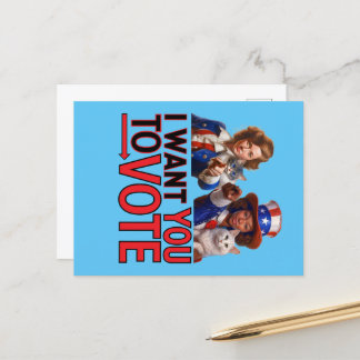 Carte Postale JE VEUX QUE VOUS VOTIEZ (Mesdames au chat)