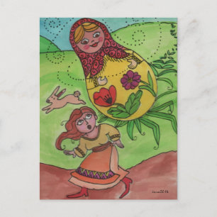 Carte Postale Je viens vous chercher Matroshka Ukrainian Folk Ar