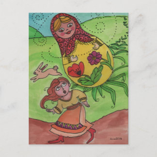 Carte Postale Je viens vous chercher Matroshka Ukrainian Folk Ar