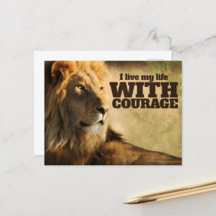 Carte Postale "Je vis avec courage" Motivation Affirmation