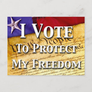 Carte Postale Je vote pour protéger ma liberté