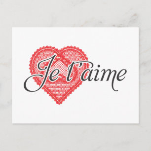 Carte Postale Je vous aime en français - Je t'aime
