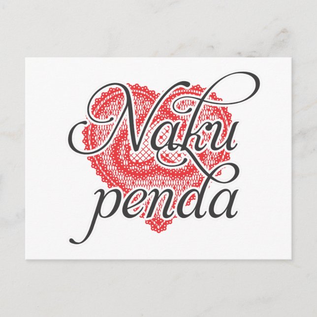 Carte Postale Je vous aime en Swahili - Naku penda (Devant)