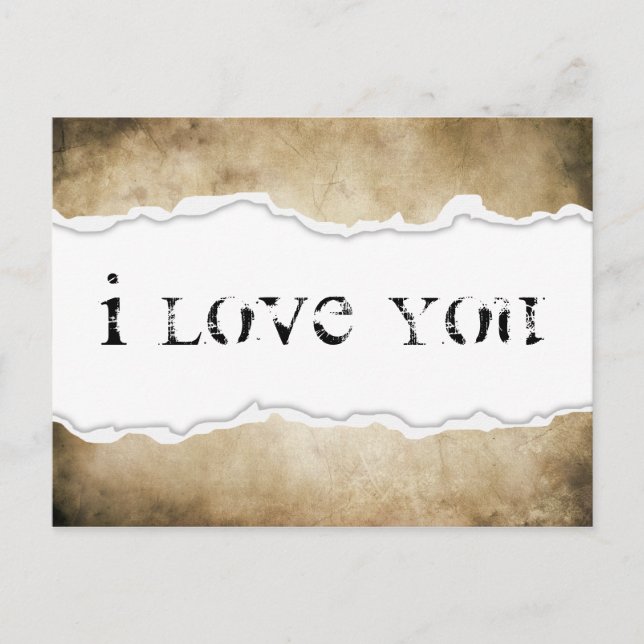 Carte Postale je vous aime page rip (Devant)