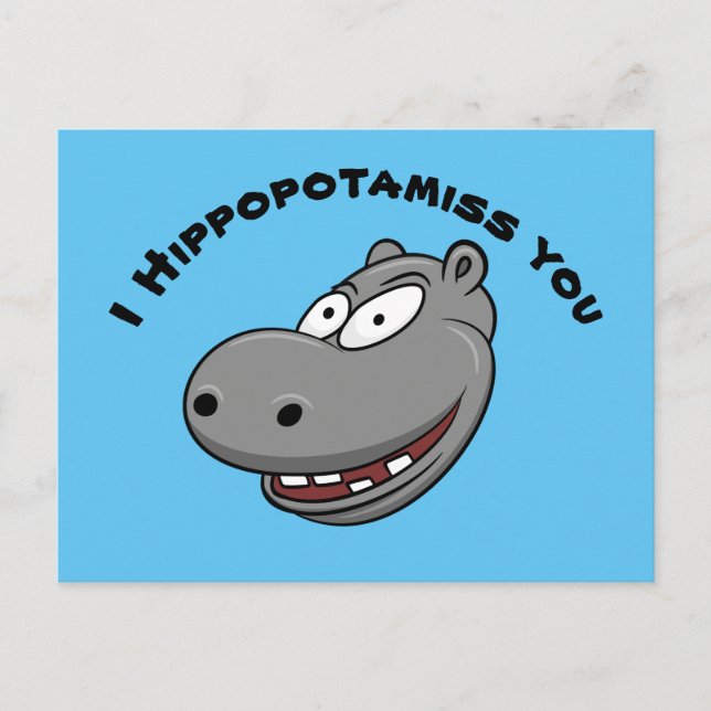 Carte Postale Je Vous Hippopotamiss (Devant)