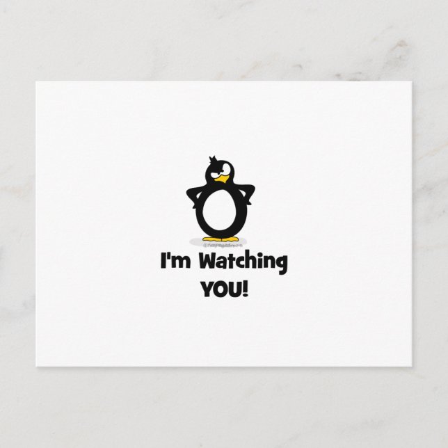 Carte Postale Je vous regarde Penguin (Devant)