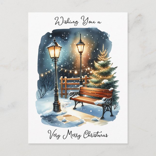 Carte Postale Je vous souhaite un joyeux Noël et une bonne année (Devant)