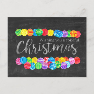 Carte Postale Je vous souhaite un Noël coloré