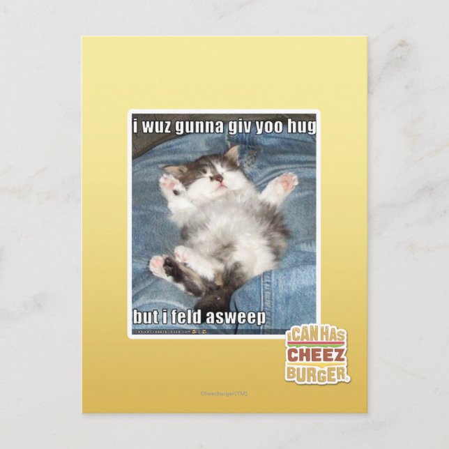 Carte Postale Je wuz gunna vous donne un câlin (Devant)