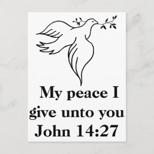 Carte Postale Jean 14:27 christianisme colombe oiseau ailes vol