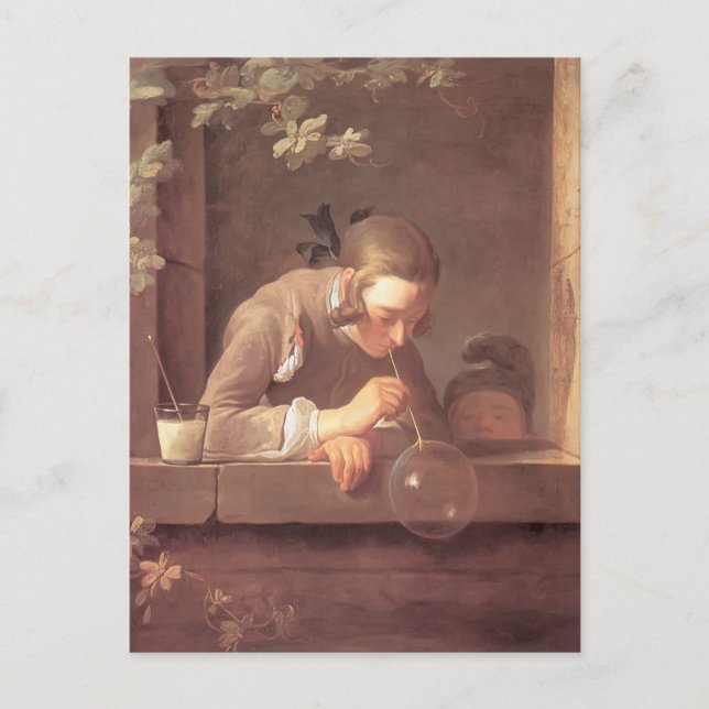 Carte Postale Jean-Baptiste-Simeon Chardin - Bulles de savon (Devant)