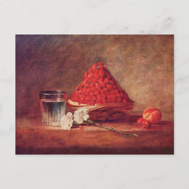 Carte Postale Jean Chardin - Le panier de fraises (Devant)