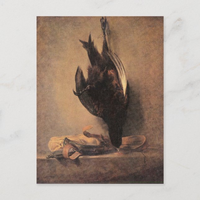 Carte Postale Jean Chardin - Vie morte avec le faisan mort et H (Devant)