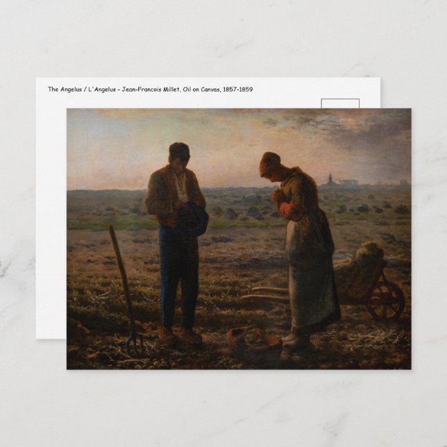 Carte Postale Jean-François Millet - L'Angelus (Devant / Derrière)