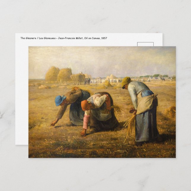 Carte Postale Jean-François Millet - Les Gleaners (Devant / Derrière)