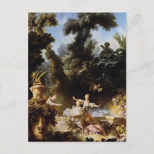 Carte Postale Jean-Honore Fragonard - Progrès de la poursuite de (Devant)