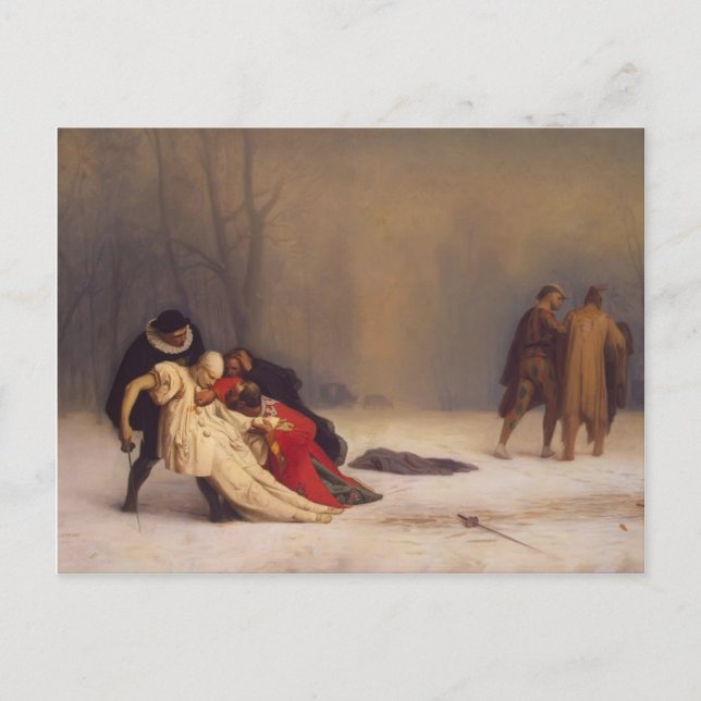 Carte Postale Jean-Leon Gerome - Le duel après la mascarade (Devant)