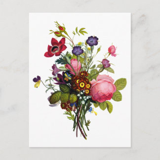 Carte Postale Jean Louis Prevost Roses et Pansy Bouquet