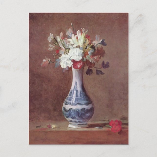 Carte Postale Jean Simeon Chardin - La vie morte, Les fleurs dan (Devant)