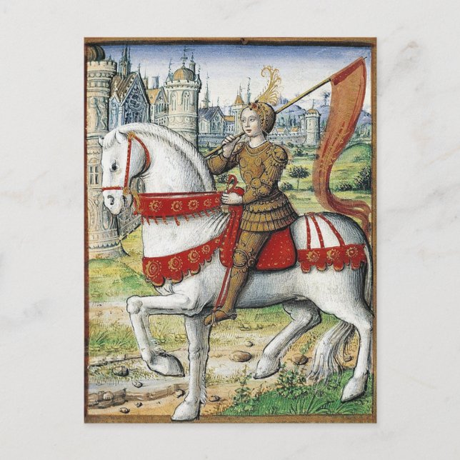 Carte Postale Jeanne d'Arc à cheval (Devant)