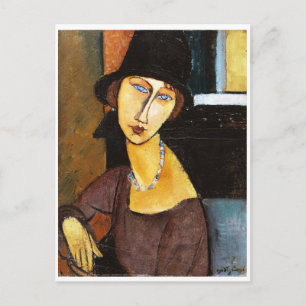 Carte Postale Jeanne Hébuterne au chapeau et au collier, Modigli