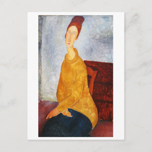 Carte Postale Jeanne Hebuterne en Sweat Jaune, Modigliani