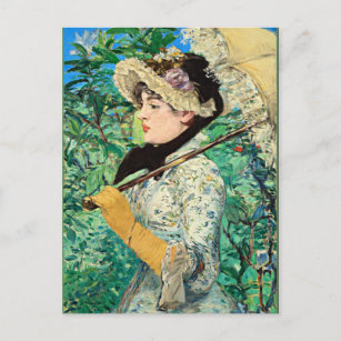 Carte Postale Jeanne Spring, célèbre peinture d'Edouard Manet