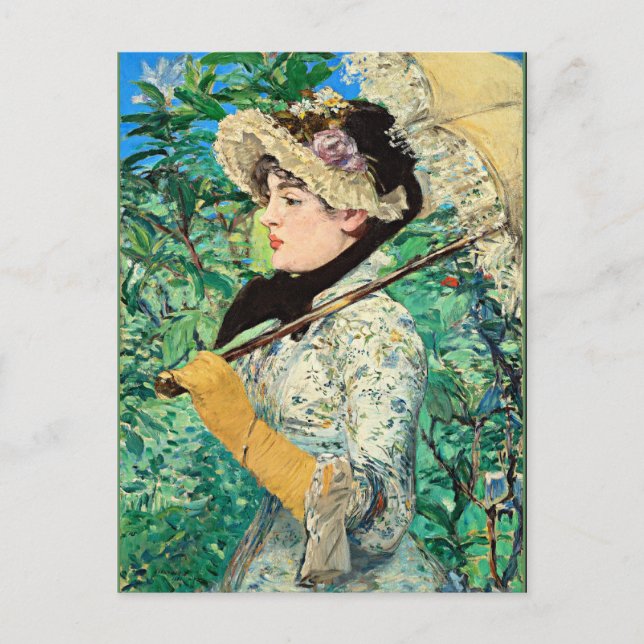 Carte Postale Jeanne Spring, célèbre peinture Edouard Manet (Devant)